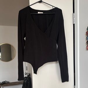 Madewell Black Wrap Bodysuit